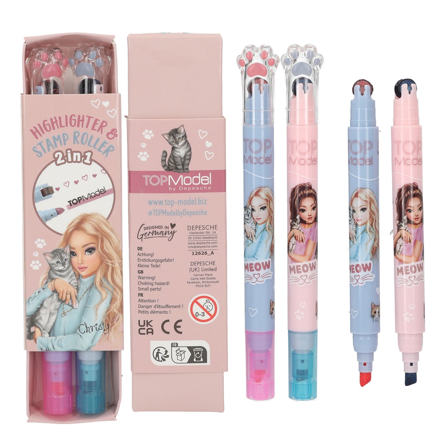 TOPModel Highlighter and Stamp Roller - Pink & Blue