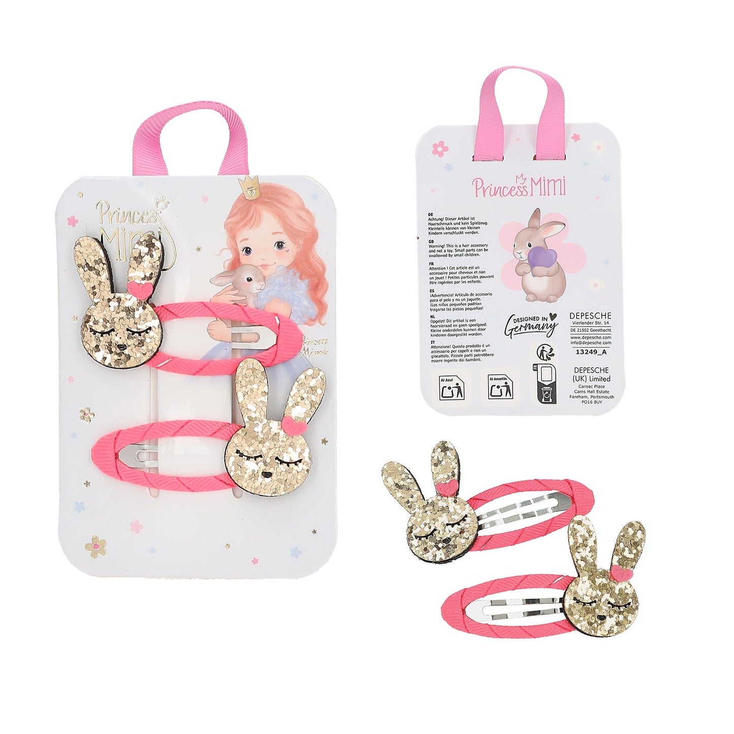 Princess Mimi Pink Bunny Hair Clips