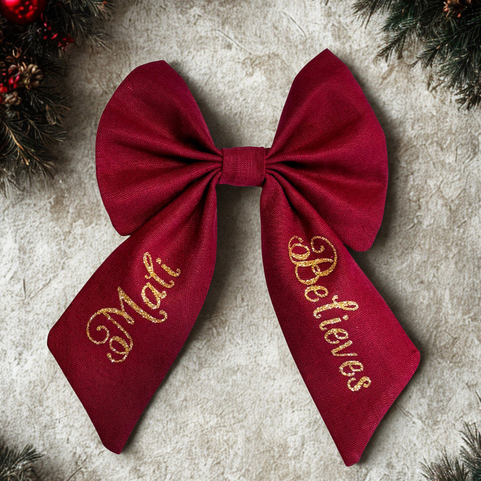 Christmas Believe Bow – Festive Christmas Hair Accessory