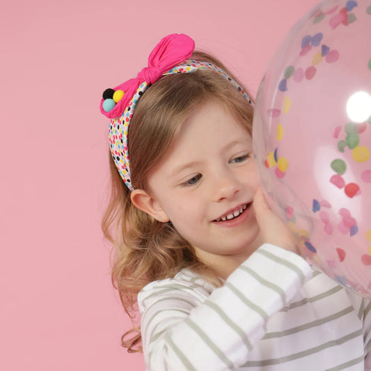 Bow Headband - Multi-Coloured Spots