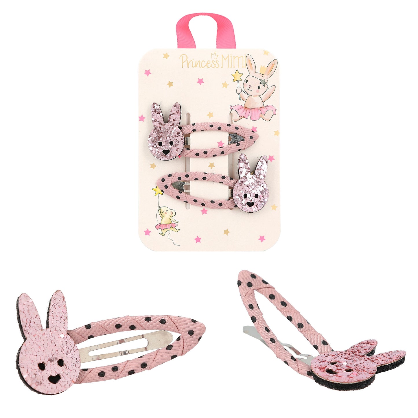 Princess Mimi Pink Bunnies Hairclips