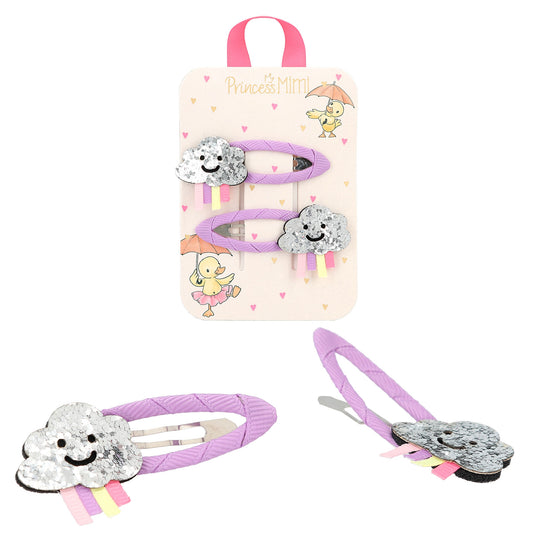Princess Mimi Silver Clouds Hairclips