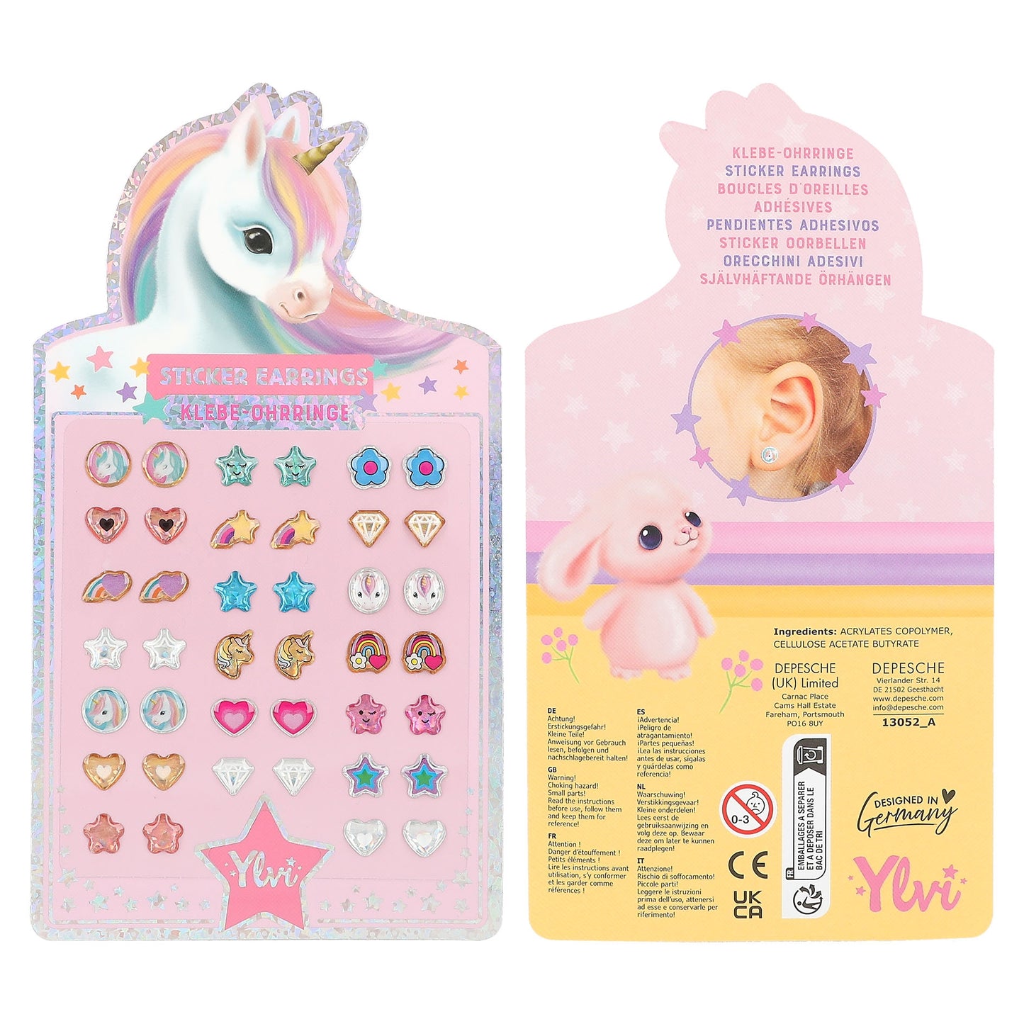 Ylvi Sticker Earrings Pink