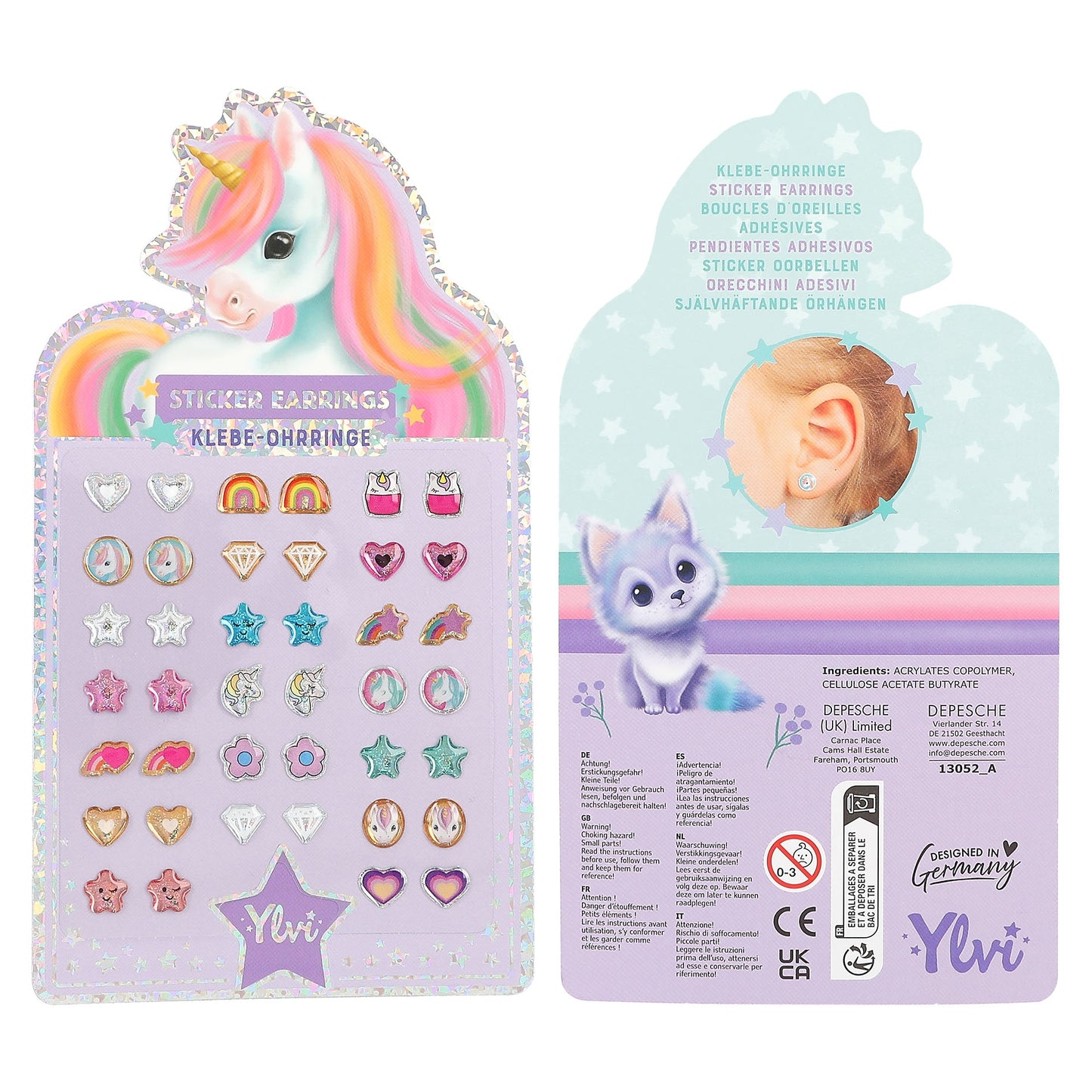 Ylvi Sticker Earrings Purple