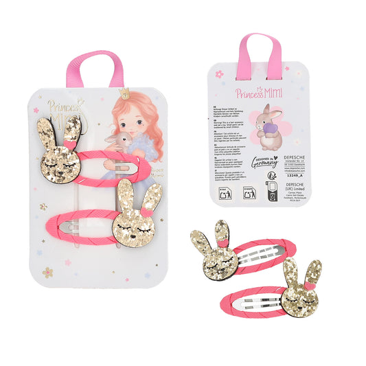 Princess Mimi Pink Bunny Hair Clips