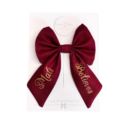 Christmas Believe Bow – Festive Christmas Hair Accessory