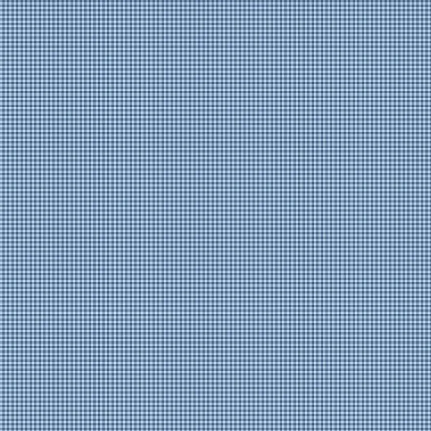 Makower Petite Fleur Gingham - Blue