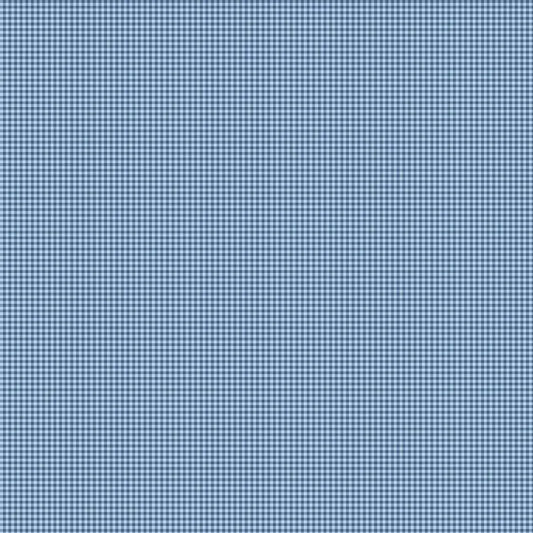 Makower Petite Fleur Gingham - Blue