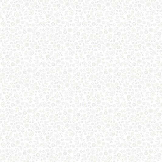 Makower Essentials Doodle Ditzy - White