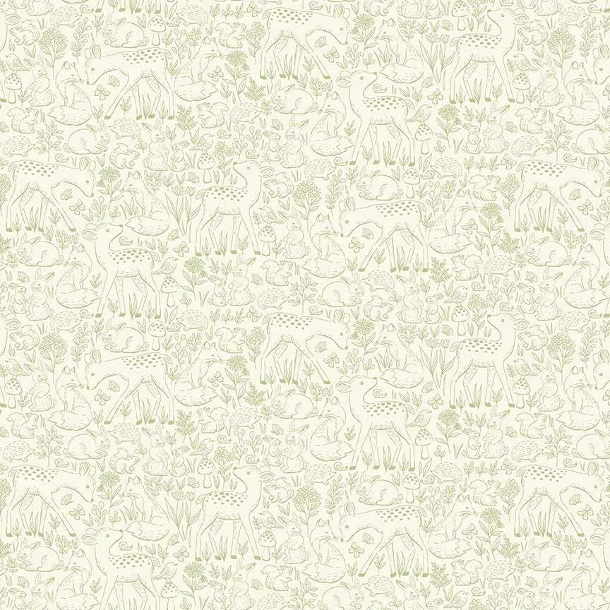 Makower Little Ones Etched - Green