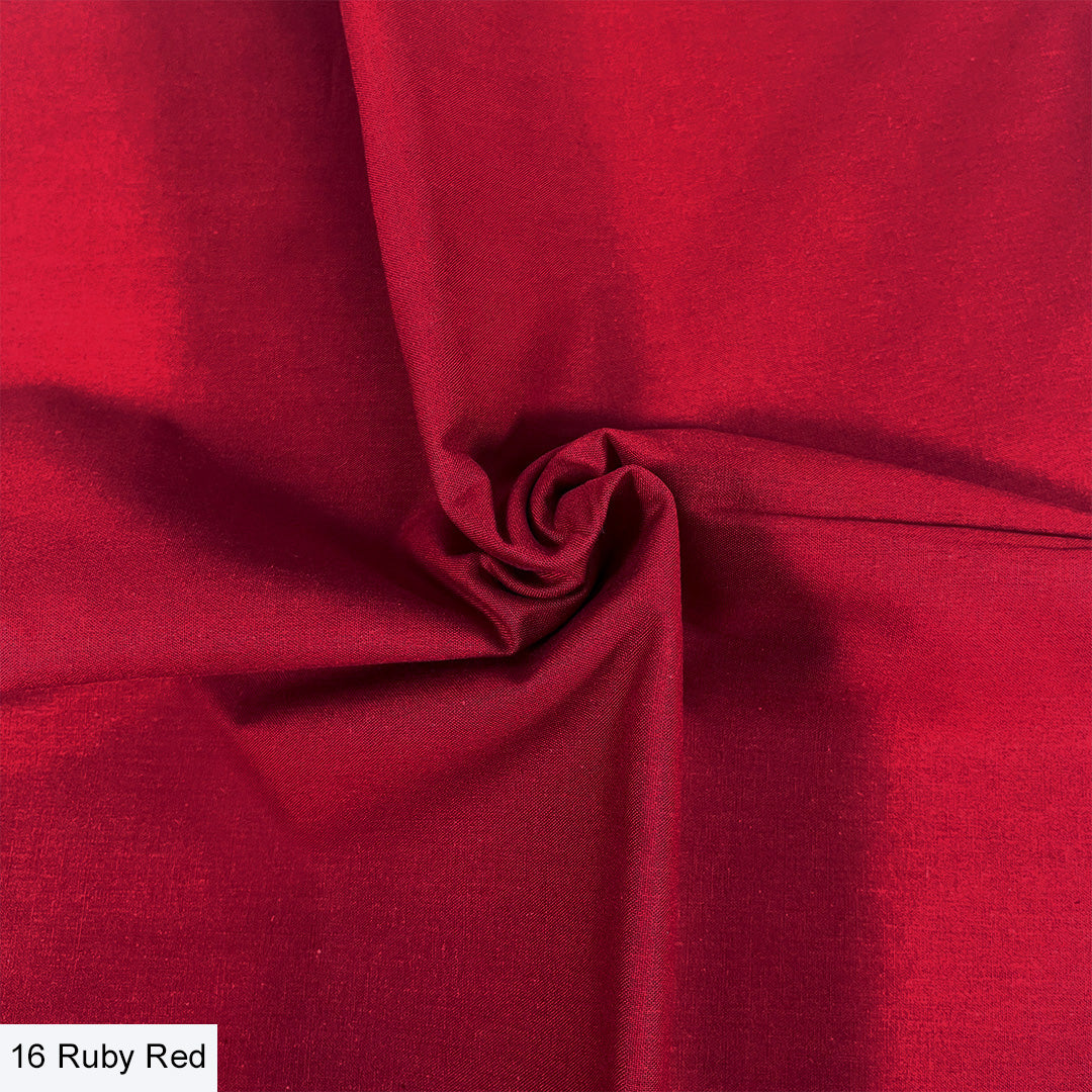 Make + Believe - Organic Premium Solid Cotton, Ruby Red