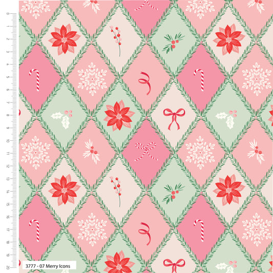 Craft Cotton Co - Baubles & Bows, Merry Icons