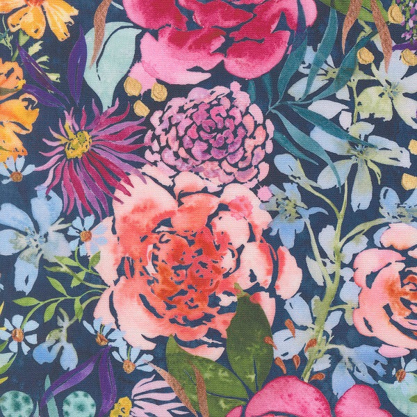 Moda - Soulstice, Navy Floral, Cloud
