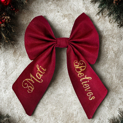 Christmas Believe Bow – Festive Christmas Hair Accessory