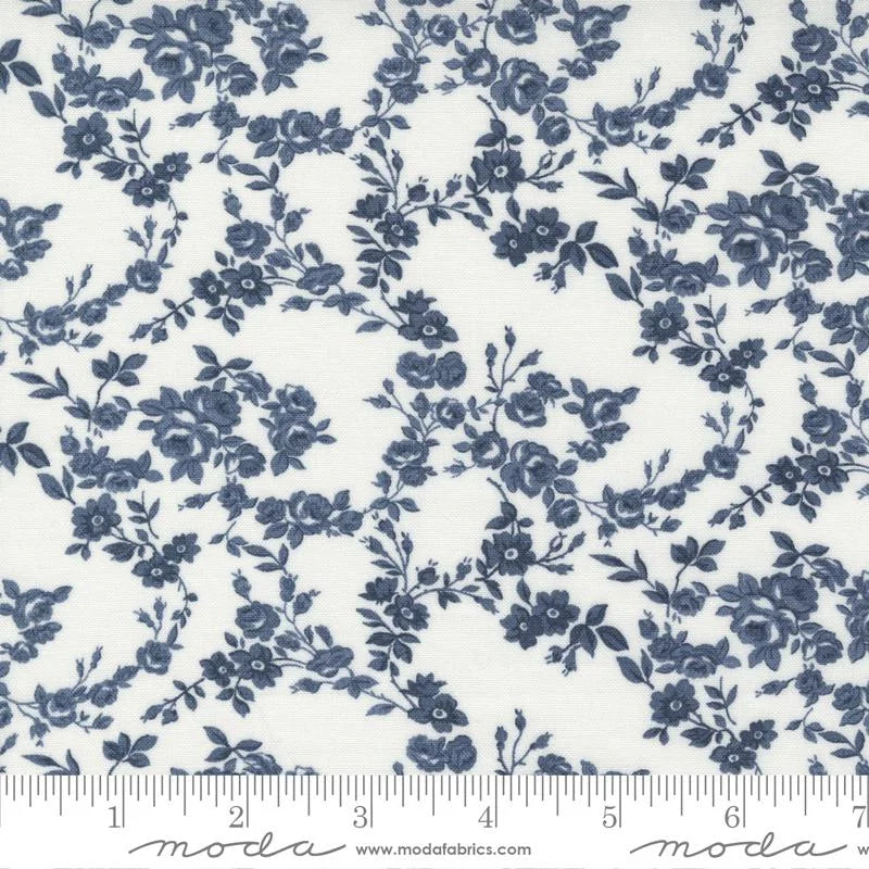 Moda - Nantucket Summer, Floral, Navy and Cream