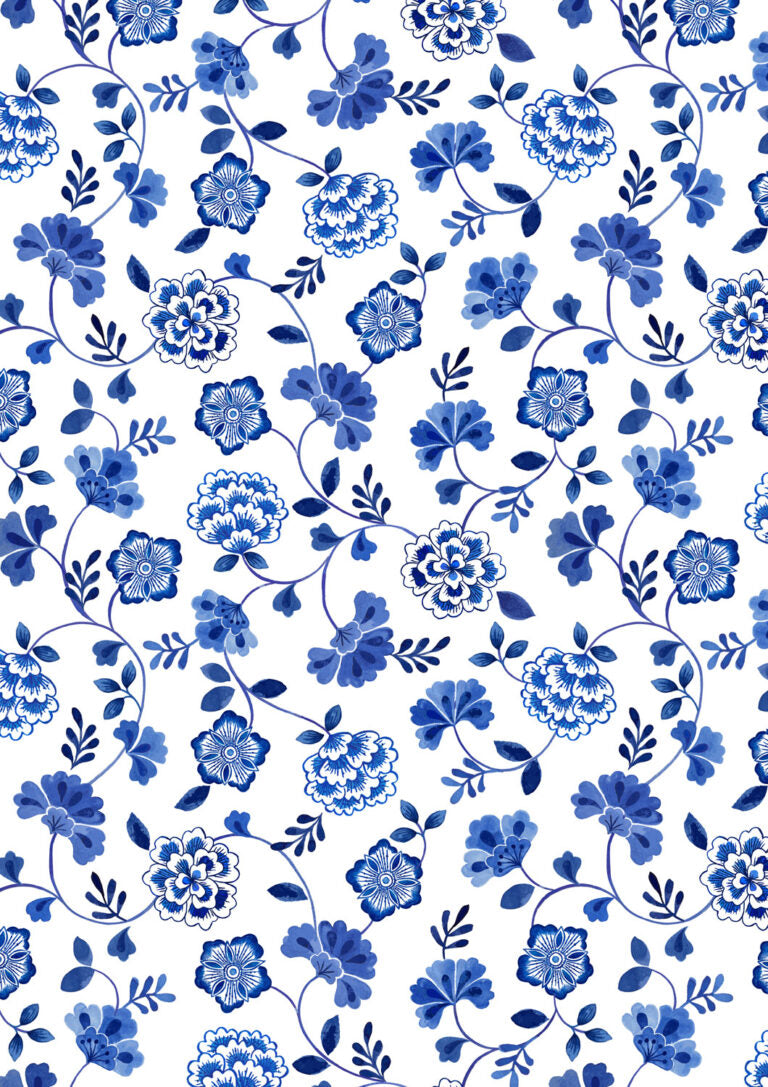 Lewis & Irene Inky Floral Trails - Cream