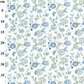 Rose & Hubble - Cotton Poplin, Small Floral Design, Blue