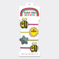 Hair Elastics (4 Pack) - Bees, Flower, Glitter Star