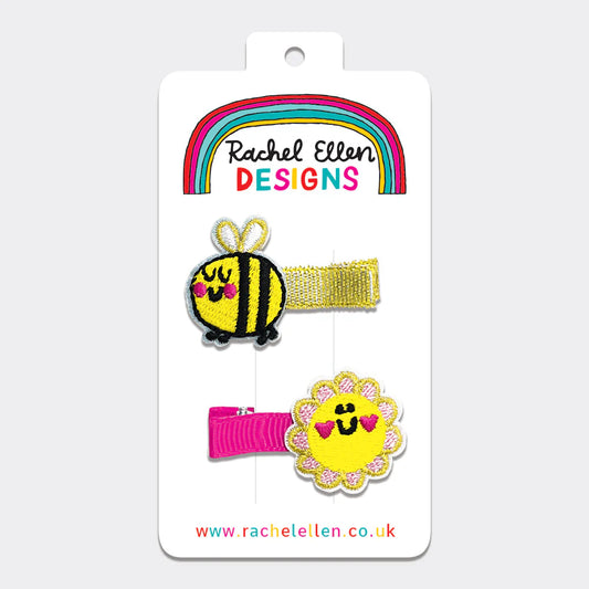 Hair Clips (2 Pack) - Bee & Flower