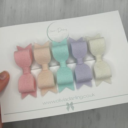 Pastel Felt Clip Set
