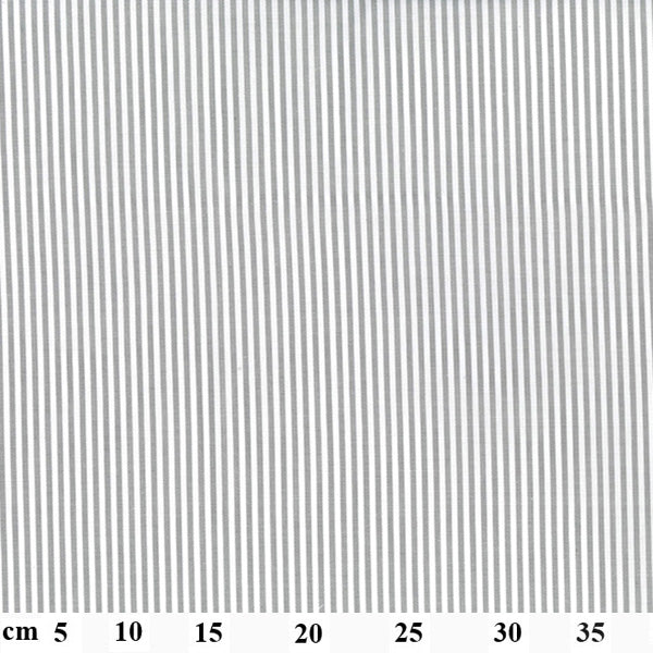 John Louden - Yarn Dyed Cotton, 3mm Stripes, Grey