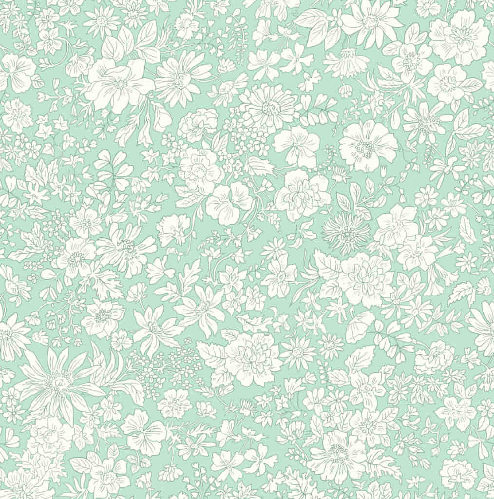 Liberty Fabrics - Emily Belle Neutrals, Fat Quarter, Soft Mint
