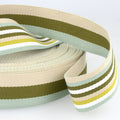 Double-Sided Striped Webbing Greens - Width 40mm