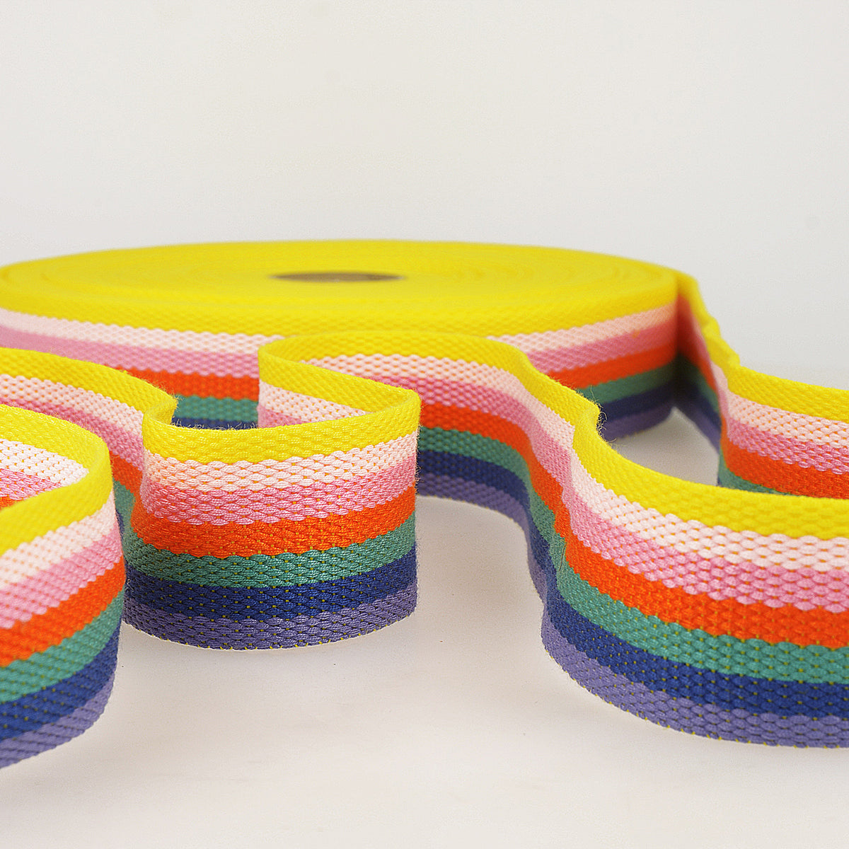 Multicoloured Striped Webbing Bright - Width 40mm