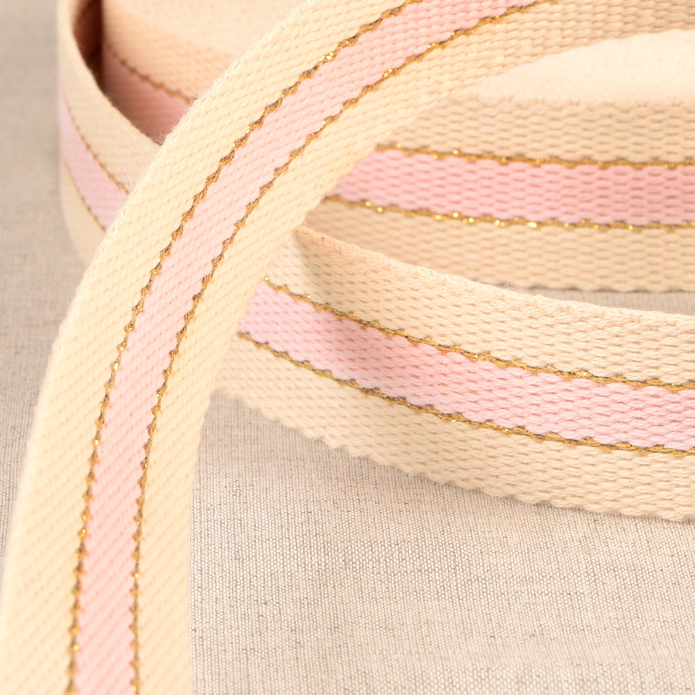 Metallic Webbing Rose Pink - Width 30mm