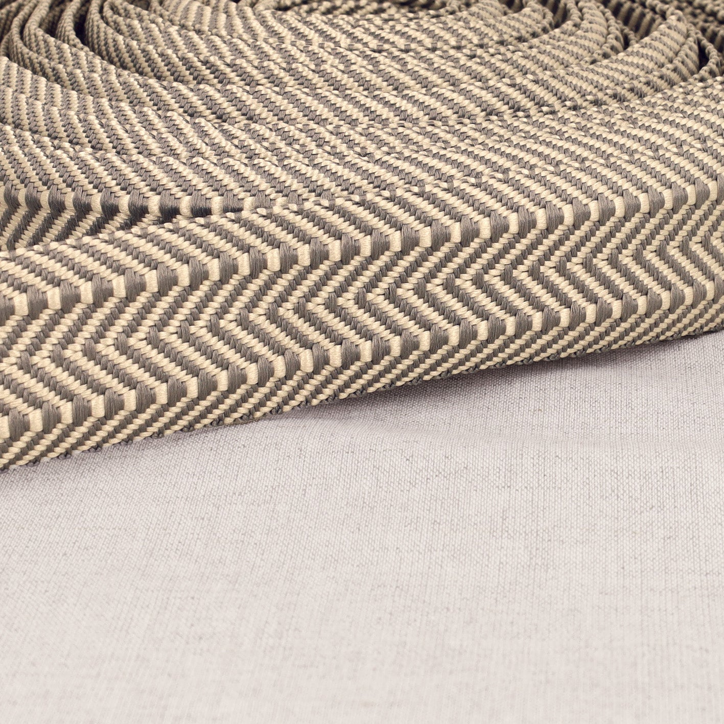 Herringbone Webbing Medium Grey - Width 38mm