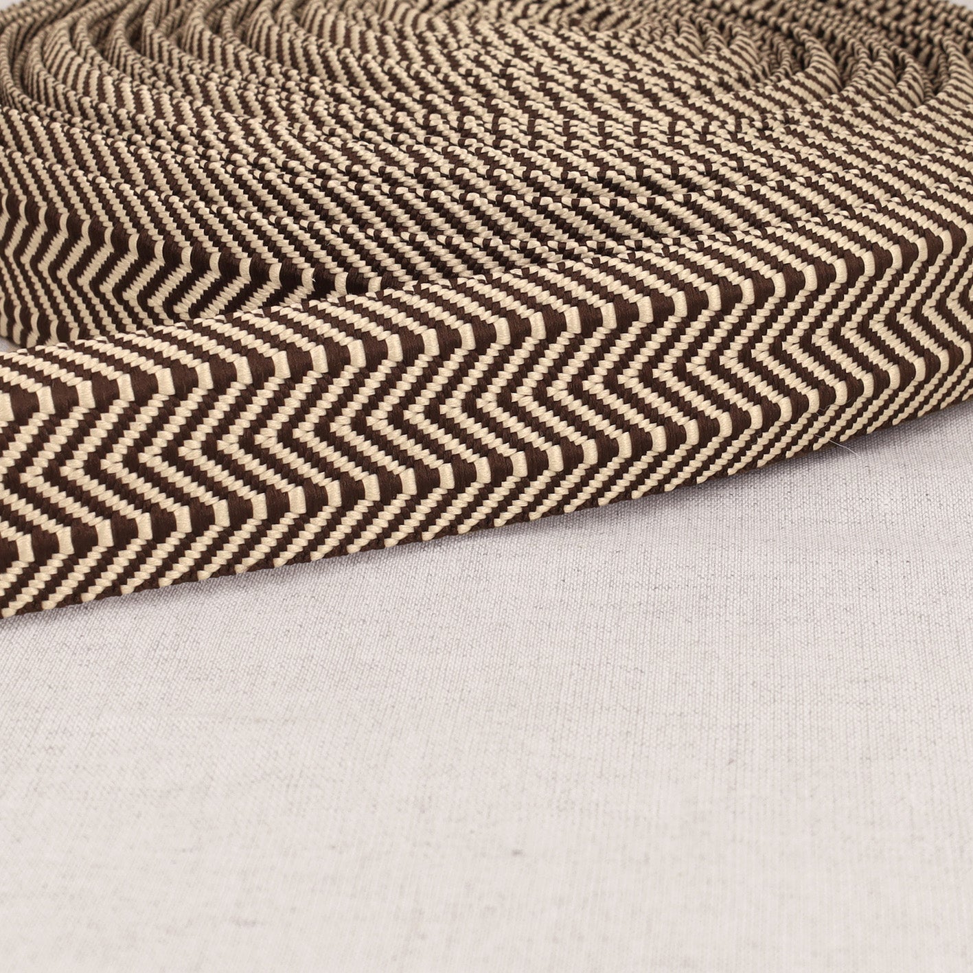Herringbone Webbing Coffee Brown - Width 38mm