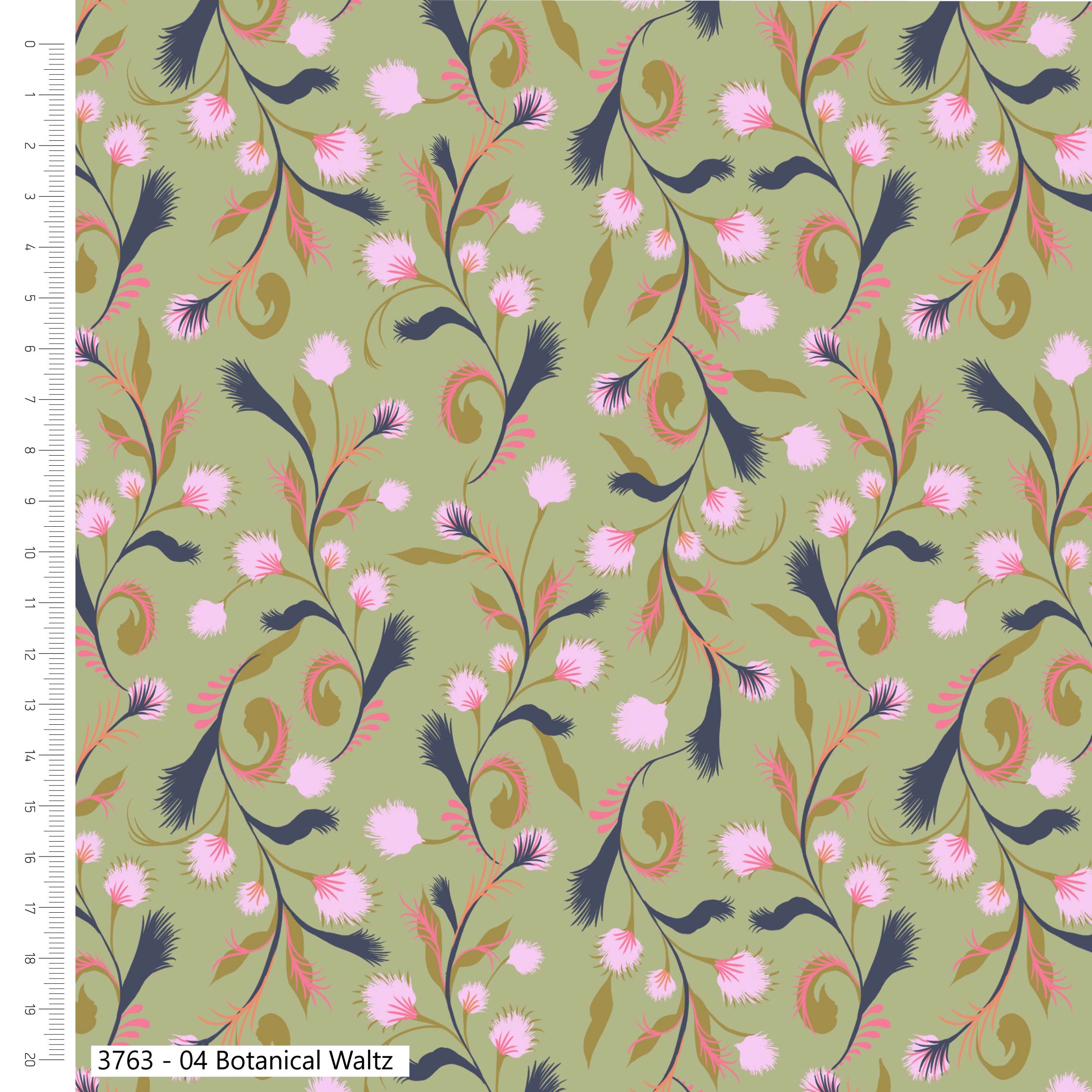 Craft Cotton Co - The Majestic Swan, Botanical Waltz