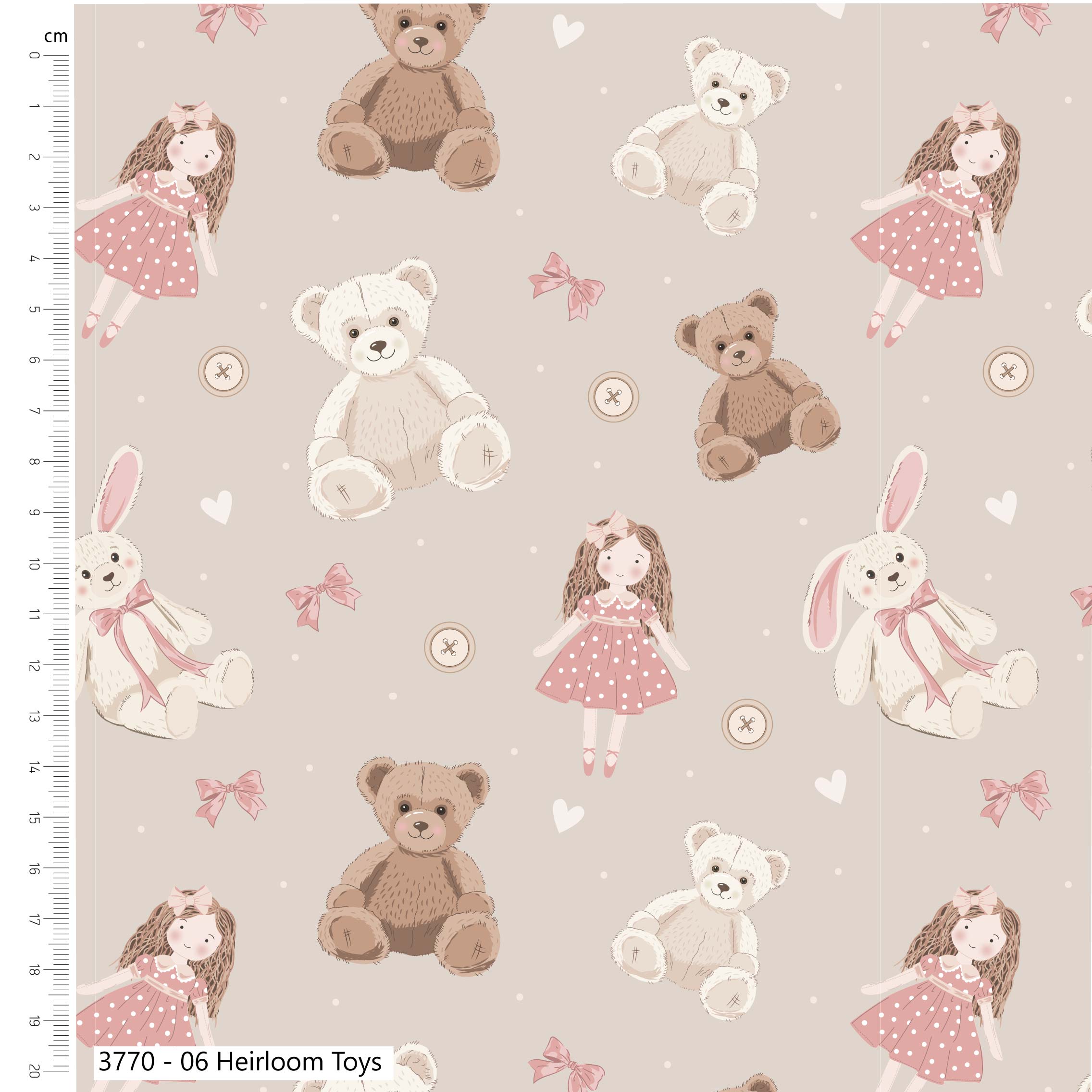 Craft Cotton Co - Toybox Treasures, Heirloom Toys - Fat Quarter