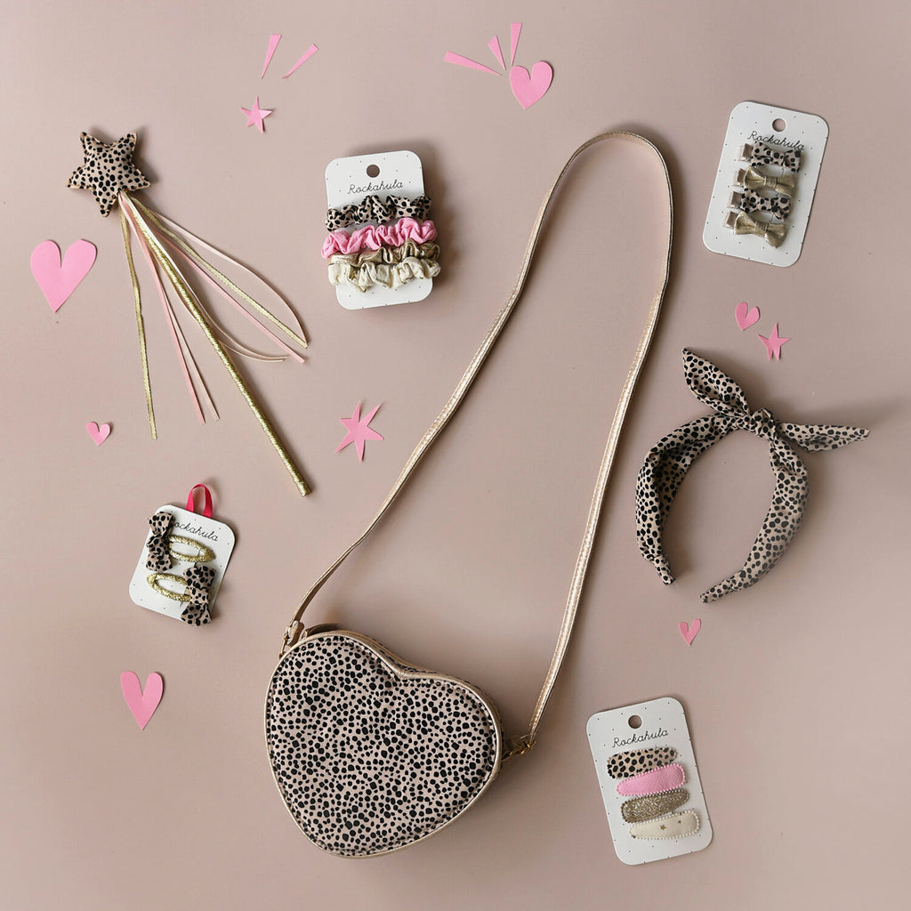 Leopard Shimmer Mini Bow Clip Set