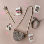 Leopard Shimmer Mini Bow Clip Set